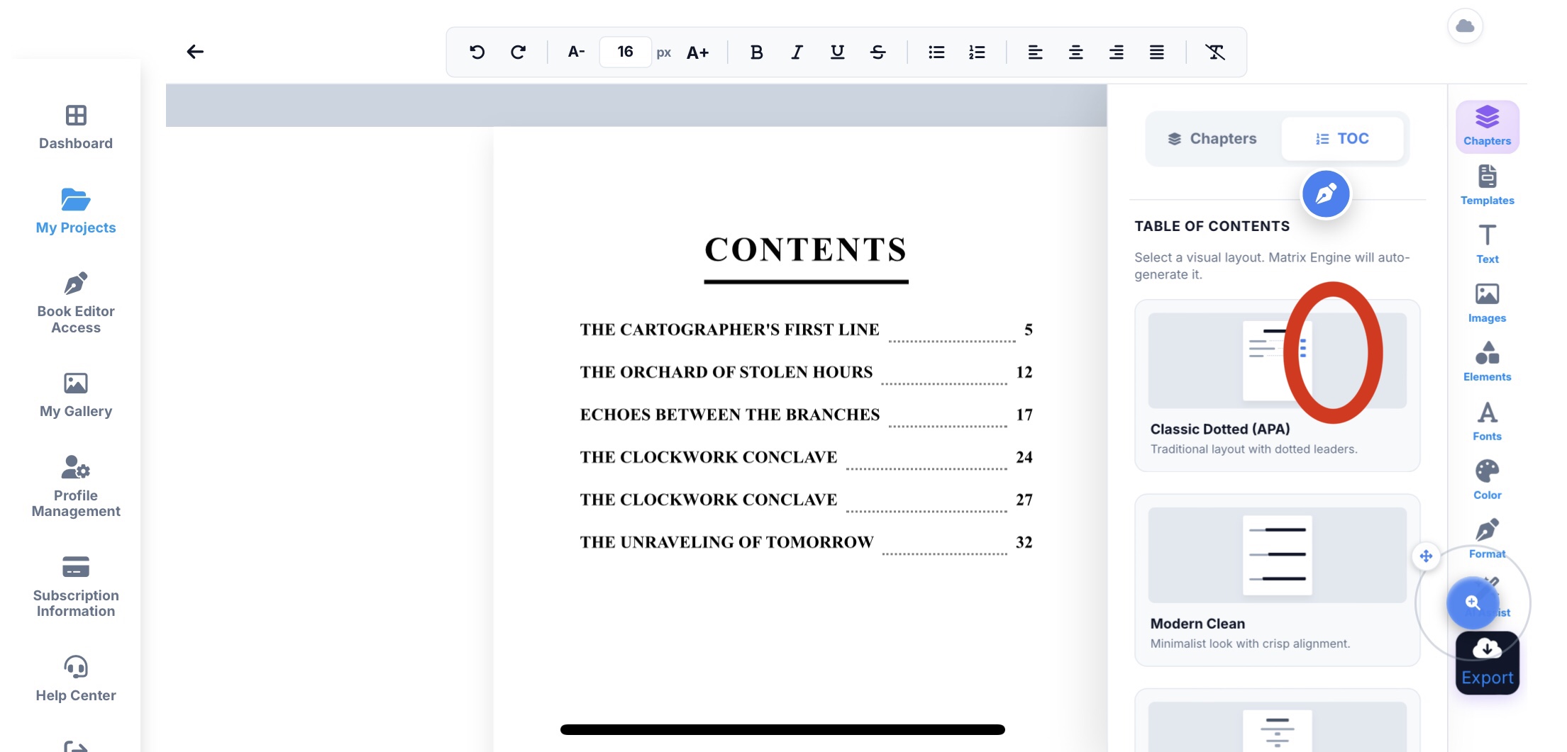 Table of Contents